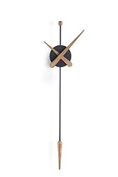 Design-wandklok, Ø 28 x 63 cm lengte, punt. Nomon, zwart, eiken, 63, Ontwerp: