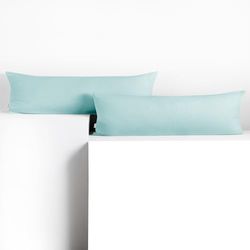 DecoKing 2 örngott 40 x 145 cm, jersey, bomull, dragkedja, ljusblå, bärnsten
