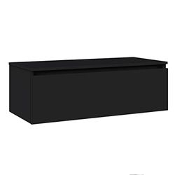 Baikal Mueble de Baño Boho. Módulo de Baño de 1 Cajón. Mueble Suspendido en Pared. Acabado en Negro Mate. Mueble MONTADO. Módulo 100 cm Negro Mate