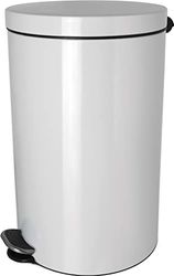 helit H2404105 - Poubelle à pédale à ions d'argent, "the knight", 5 litres, blanc