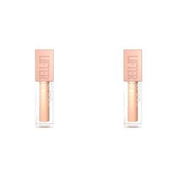 Maybelline Lifter Gloss Bronzed Lip Gloss, Lasting Hydration Formula With Hyaluronic Acid, Non Sticky, 020, Sun (Pack of 2)
