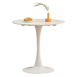 GrandCA HOME 80 cm witte moderne ronde eettafel, ronde eettafel, 80 cm, eettafel rond, geschikt voor 2-4 personen, geschikt voor keuken, woonkamer, eetkamer, wit