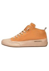 Candice Cooper Mid S-Sneaker alla Caviglia in Suede e Pelle tamponata, Arancione 37