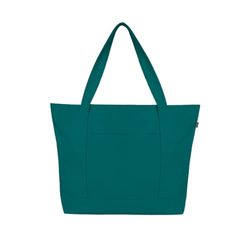 Ecoright Canvas draagtas voor dames met ritssluiting en binnenzak, 100% biologisch katoenen draagtassen voor heren, winkelen, strand, Groen, Pack of 1, Utility