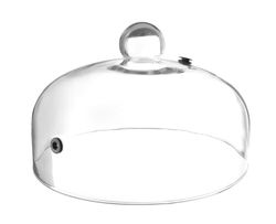 HENDI Campana domo cúpula cubierta para ahumar alimentos platos con válvula de ventilación y orificio de goma para pistola o infusor de humo, ahumado, ø260x(H)174mm, de vidrio borosilicato