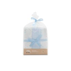 INTERBABY · Verpakking met 3 blauwe bamboe gaasverbanden voor baby's · 55 x 70 cm · bamboe en katoen