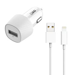 2GO Set di ricarica per auto, 2 pezzi, USB su Lightning