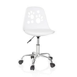 hjh OFFICE Chaise de Bureau pour Enfant Fancy I Fauteuil pivotant sans accoudoirs, Siège à roulettes avec Hauteur réglable, Blanc 742002
