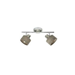 Lampada da soffitto Nando in cromo-nichel e legno grigio, con faretti regolabili che offrono un'illuminazione ideale. Dimensioni: 16 x 36,5 x 10 cm, perfetta per uno stile moderno nella tua casa.