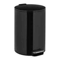 Relaxdays Poubelle à pédale, 12 L, Seau intérieur Amovible, métal, Poubelle de Bureau, Dimensions : 38x26x30 cm, Noire