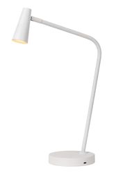 LUCIDE STIRLING – Lampada da tavolo ricaricabile – Batteria – LED 3 StepDim – 1 x 3 W 2700 K – Bianco