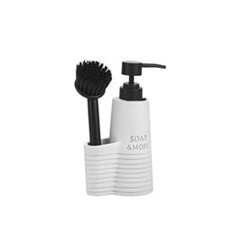 DKD Home Decor Dispenser di Sapone, Bianco,Nero, Estándar