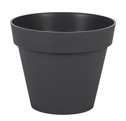 EDA - Ronde bloempot Toscane, Ø 20 cm – volume 3 l – Ø 20 x H 17 cm – antracietgrijs