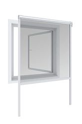 Windhager Moustiquaire fenêtre à enroulement Basic Alu, moustiquaire enroulable, moustiquaire enroulable, kit à monter soi-même 130 x 160cm, blanc