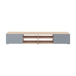 Symbiosis Podium Meuble tv, Chêne Naturel et Gris Céladon, 185x42x31cm