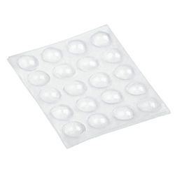 Amig - Gota protetora de silicone autocolante - Protetor de móveis e paredes de impactos, riscos e arranhões - Tops redondos transparentes - Medidas: Ø 8 x 2,5 mm
