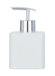 Wenko Dispenser di sapone Hexa Dispenser Dosatore dispenser per sapone liquido, Capacità 0.29 L, Ceramica, Bianco, 8.5 x 7.5 x 13 cm
