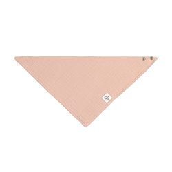 LÄSSIG Baby Children's Muslin GOTS Certified Muslin Triangular Scarf Bib Cotton Popper Double Layer Bandana Powder Pink