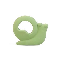 GRÜNSPECHT Juguete orgánico de caucho natural, ayuda dental y juguete, sin BPA, promueve las habilidades motoras finas y el sentido del tacto, caracol, verde (683-00)