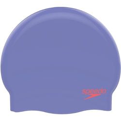 Speedo unisex Youth Plain Moulded silikonbadmössa för barn, lila/röd, en storlek