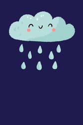 Rain Cloud Journal | Rain Themed Lined Notebook | Cute Gloomy Cloud | Writing Notebook Diary