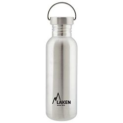 Laken Basic Borraccia in Acciaio Inossidabile, Bottiglia d'acqua con Tappo a Vite in Acciaio, Bocca Larga, 750ml, Argento