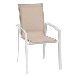 Hespéride - Sillón de jardín apilable axant Lino y Blanco