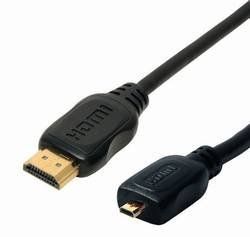 VS-ELECTRONIC - 610626 HDMI Cable, ST-A/ST-D Micro Gold Plated, 2 m Length, Black CO77472-3A/D