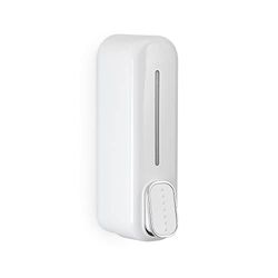 GEDY | Mullet Distributeur de Savon et Gel désinfectant 350 ML, Couleur Blanche, Dimensions 22 x 6,3 x 9 cm et Poids 0,205 kg