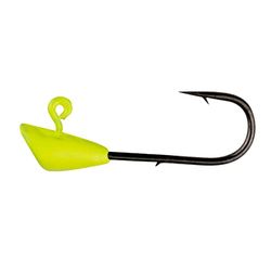 Leland's Lures Trout Magnet Jig Heads, 1/4 onzas, con 8 Ganchos de tamaño Extra Largo y Alambre Extra Fuerte, Paquete de 25, Chartreuse