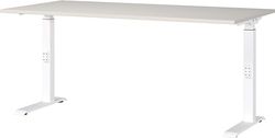 Germania Escritorio 7911-642, en Gris Claro y Blanco, con Altura Media, 160 x 91 x 80 cm (Ancho x Alto x Profundidad)