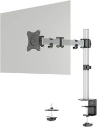 Durable monitorsteun Select voor 1 monitor, 360° draaibaar, zwenkbaar, in hoogte verstelbaar, voor VESA-schermen tot 27" en 8 kg, zilver, 509423