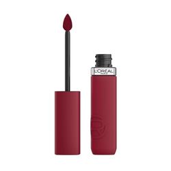 L'Oréal Paris Pintalabios Líquido, Color Intenso, Fórmula Mate de Larga Duración, Con Ácido Hialurónico, Sin Transferencia, Infaillible Matte Resistance, Tono: 500 Wine Not?