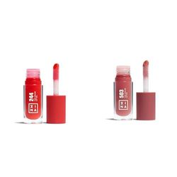 3INA MAKEUP - The Color Lip Oil 244 + The Color Lip Oil 503 - Rojo + Nude - Cacao con 24h de Hidratación & Ácido Hialurónico - Efecto Brillante y Voluminizador - Vegan - Cruelty Free