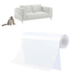 Vinabo Protector Sofa Gatos Arañazo 21 cm x 5 m, Protector de Sofa Transparente Gatos, PVC Antiarañazos Gatos Sofa, Fácil de Instalar para Muebles, Puerta, Pared, Sofá, Alfombra