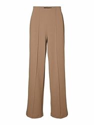 VERO MODA VMBECKY HR Wide Pull ON Pant Noos Pantalones, Fossil, M/34 para Mujer