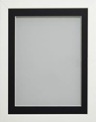 Frame Company Connolly Range White Wooden Picture Photo Frame with Black Mount 9x7 for pic size 8x6 *Choice of Sizes*