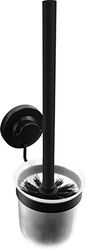 Cornat T3402671 Support 1 Incluse – 3 Options de Fixation différentes avec Ventouse, Tampon adhésif et perçage Brosse Accessoires WC, Noir Mat