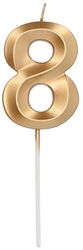 Folat 18878 Kaars Glamour Cijfer 8 Goudkleurig Metallic