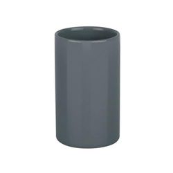 SPIRELLA Tube Collection Toothbrush Holder Diameter 7 x 11.5 cm, Stoneware Grey, 11.5 cm