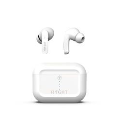 RYGHT - Pulse ANC - Auriculares Bluetooth inalámbricos con tecnología de reducción de Ruido (Active Noise Canceling) - Autonomía 6H + 30H de Carga en la Caja - Blanco