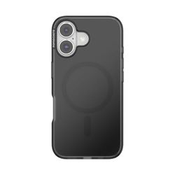 PopSockets Funda para iPhone 16 Compatible con MagSafe, Funda para iPhone 16, Compatible con Carga inalámbrica, Solo Funda, Color Negro translúcido
