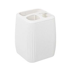 DRW Vaso Cepillo de Dientes acrilico en Blanco 9.5x7x7 cm