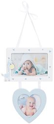 Maturi Twin Photo Frame, Blue Baby Boy, 6 x 4 Inches, Christening Newborn Gift