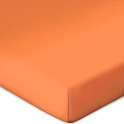 Bassetti Hoeslaken voor boxspringtopper Uni kleur Oranje O5/301 Maat 90x190 100x220cm