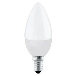 EGLO E14 LED, lampadina a forma di candela, 5 Watt (equivalente a 40 Watt), 470 lumen, 2700k, lampadina bianco caldo, luce bianco opalino, C37, Ø 3,7 cm