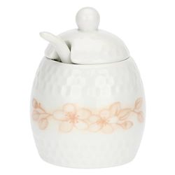 THUN - Mini sucrier avec cuillère - Porcelaine - Collection Bonbonnière - 50 ml - 6,8 x 9,5 cm