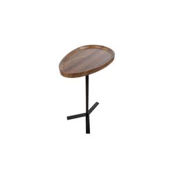 Romimex Mesa Auxiliar Marrón Negro Madera Metal 45 x 63 x 30 cm