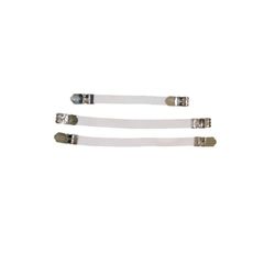 MSV 130062 Tendeurs pour Housse à Repasser 3 pièces de Nylon/Caoutchouc en Blanc/Argent, 18x1x1 cm