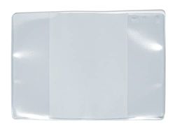 HERMA 5041 Fundas para 2 tarjetas transparentes, 25 unidades, soporte para tarjetas de identificación de 2 compartimentos para proteger documentos en formato DIN A7, fundas protectoras de plástico